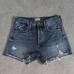 Citizens Of Humanity Blue Distressed Jean Shorts